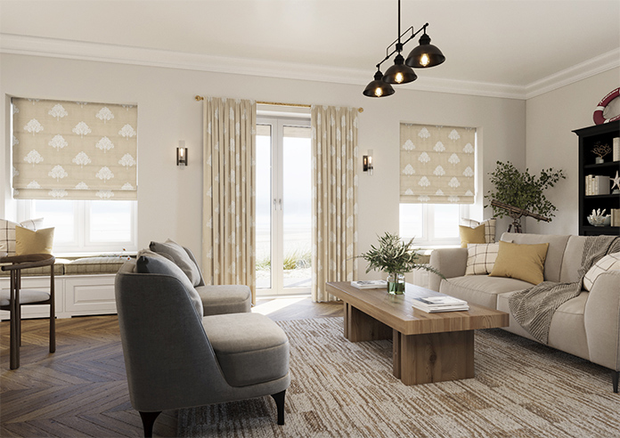 William Morris At Home Marigold Tree Embroidery, Chalk - Made to Measure Curtains - Image 7